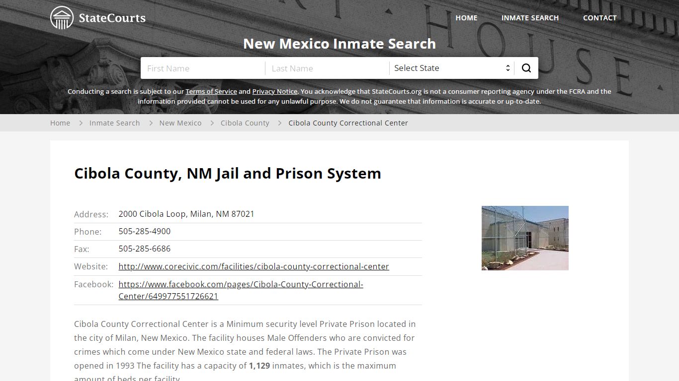 Cibola County Correctional Center Inmate Records Search ...